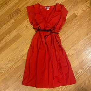Maternity Motherhood Vibrant Red Wrap Style Dress